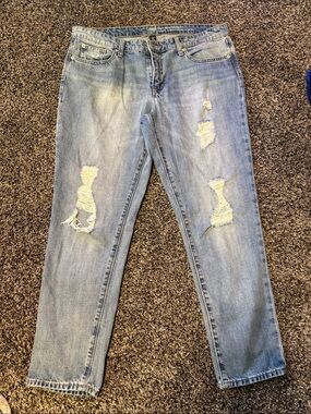 GAP Distressed Light Blue Boyfriend Jeans